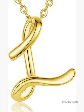 Sterling Silver Initial Necklace 26 Letter Pendant 18 Inch Chain Jewelry Gift